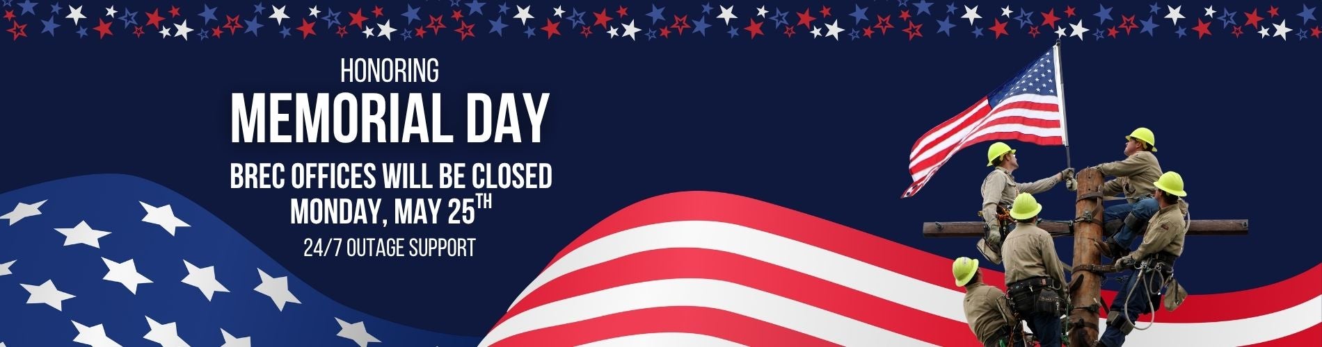 Closed Memorial day