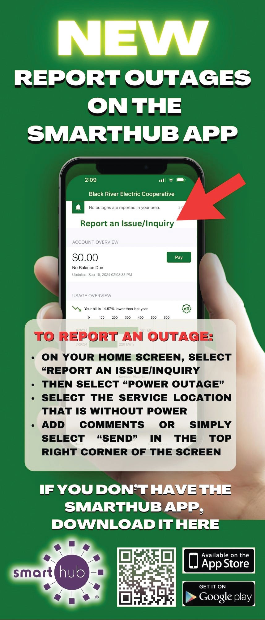 smarthub outage reporting